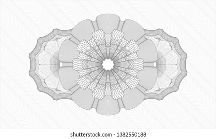 Grey money style rosette. Vector Illustration. Detailed.