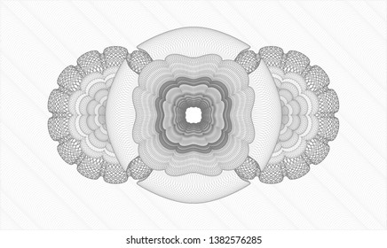 Grey money style rosette. Vector Illustration. Detailed.