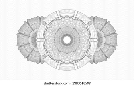 Grey money style rosette. Vector Illustration. Detailed.