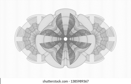 Grey money style rosette. Vector Illustration. Detailed.