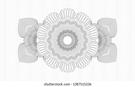 Grey money style rosette. Vector Illustration. Detailed.