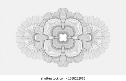Grey money style rosette. Vector Illustration. Detailed.