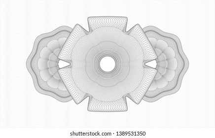 Grey money style rosette. Vector Illustration. Detailed.