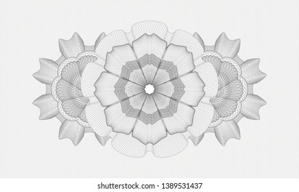 Grey money style rosette. Vector Illustration. Detailed.