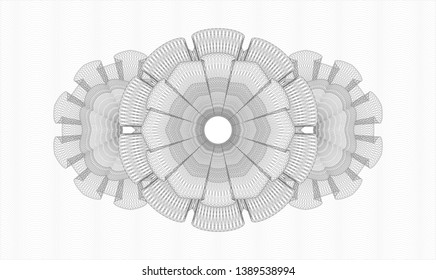 Grey money style rosette. Vector Illustration. Detailed.
