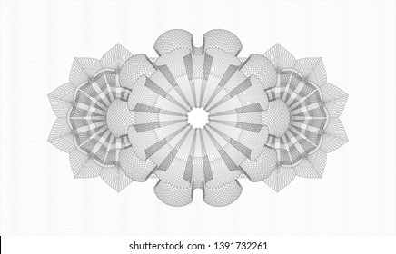 Grey money style rosette. Vector Illustration. Detailed.