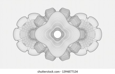 Grey money style rosette. Vector Illustration. Detailed.