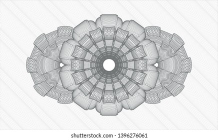 Grey money style rosette. Vector Illustration. Detailed.