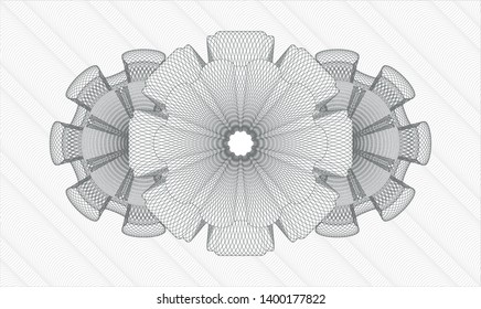 Grey money style rosette. Vector Illustration. Detailed.