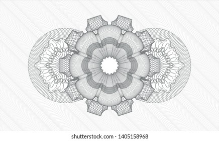 Grey money style rosette. Vector Illustration. Detailed.