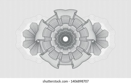Grey money style rosette. Vector Illustration. Detailed.
