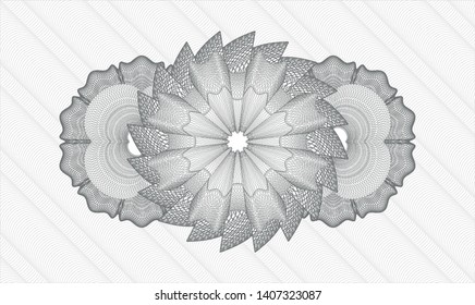 Grey money style rosette. Vector Illustration. Detailed.