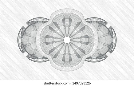 Grey money style rosette. Vector Illustration. Detailed.