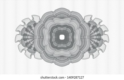 Grey money style rosette. Vector Illustration. Detailed.