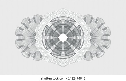 Grey money style rosette. Vector Illustration. Detailed.