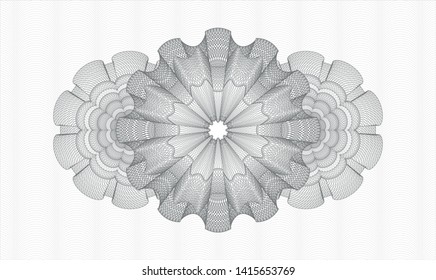 Grey money style rosette. Vector Illustration. Detailed.