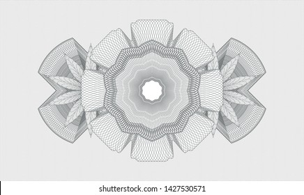 Grey money style rosette. Vector Illustration. Detailed.