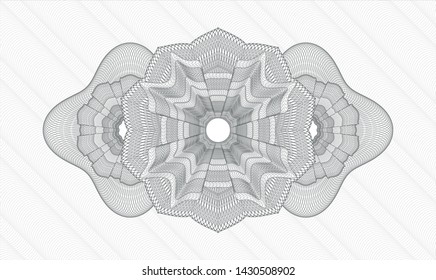 Grey money style rosette. Vector Illustration. Detailed.