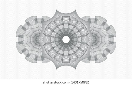 Grey money style rosette. Vector Illustration. Detailed.