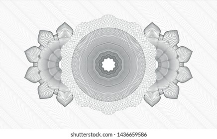 Grey money style rosette. Vector Illustration. Detailed.