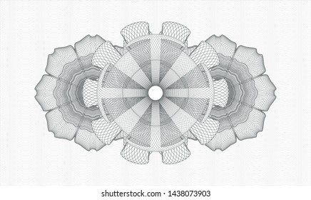 Grey money style rosette. Vector Illustration. Detailed.