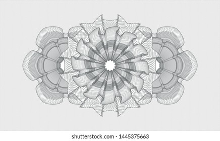 Grey money style rosette. Vector Illustration. Detailed.