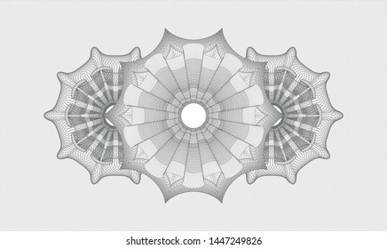 Grey money style rosette. Vector Illustration. Detailed.