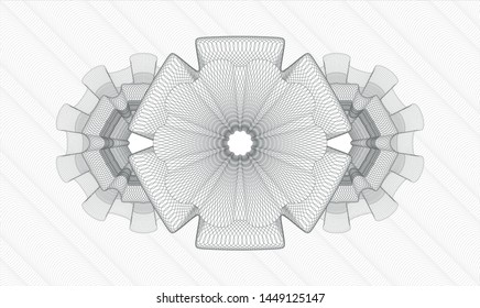 Grey money style rosette. Vector Illustration. Detailed.