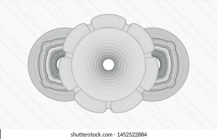 Grey money style rosette. Vector Illustration. Detailed.