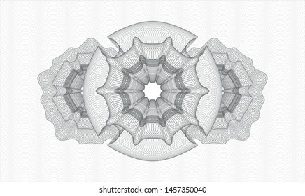 Grey money style rosette. Vector Illustration. Detailed.