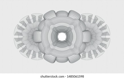 Grey money style rosette. Vector Illustration. Detailed.