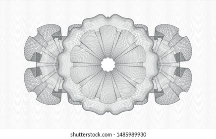 Grey money style rosette. Vector Illustration. Detailed.