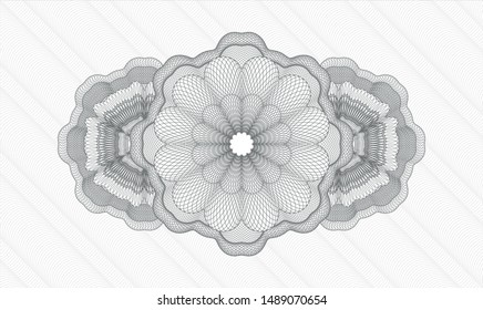 Grey money style rosette. Vector Illustration. Detailed.