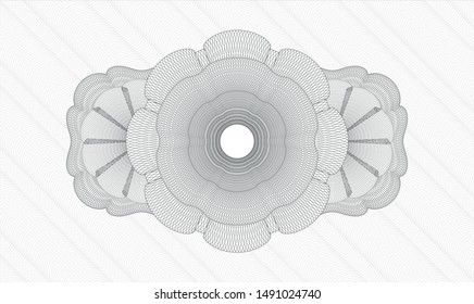 Grey money style rosette. Vector Illustration. Detailed.