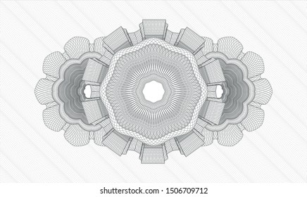 Grey money style rosette. Vector Illustration. Detailed.