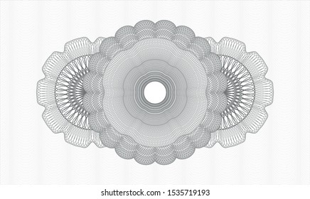Grey money style rosette. Vector Illustration. Detailed.