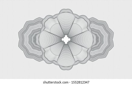 Grey money style rosette. Vector Illustration. Detailed.