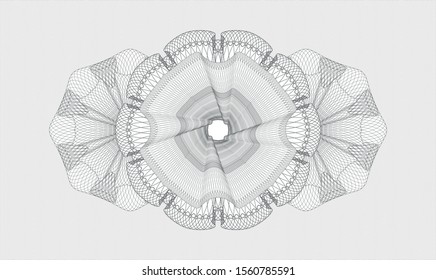 Grey money style rosette. Vector Illustration. Detailed.