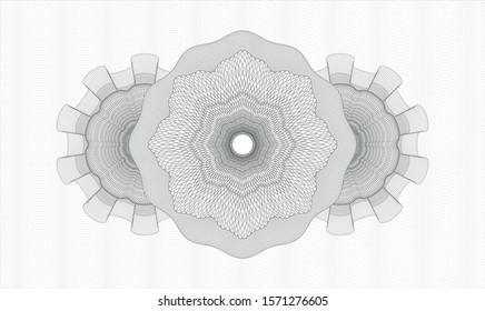 Grey money style rosette. Vector Illustration. Detailed.