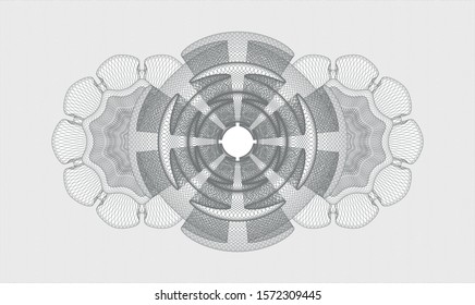 Grey money style rosette. Vector Illustration. Detailed.