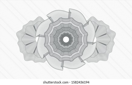 Grey money style rosette. Vector Illustration. Detailed.