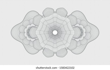 Grey money style rosette. Vector Illustration. Detailed.