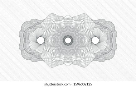 Grey money style rosette. Vector Illustration. Detailed.