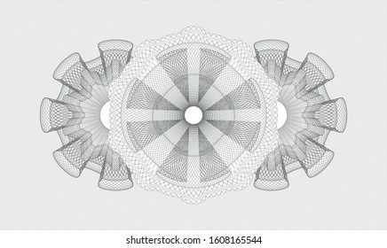 Grey money style rosette. Vector Illustration. Detailed.