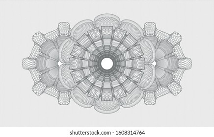 Grey money style rosette. Vector Illustration. Detailed.