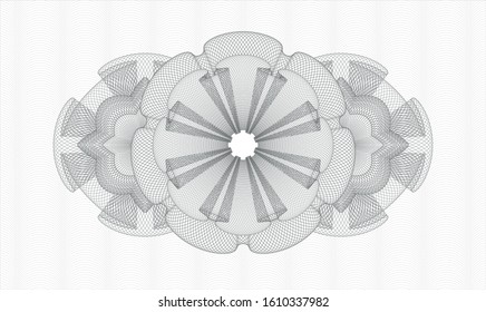 Grey money style rosette. Vector Illustration. Detailed.