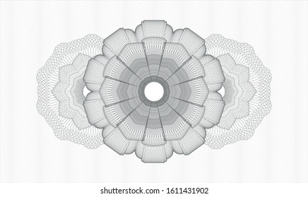 Grey money style rosette. Vector Illustration. Detailed.