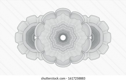 Grey money style rosette. Vector Illustration. Detailed.