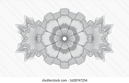 Grey money style rosette. Vector Illustration. Detailed.
