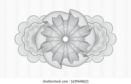 Grey money style rosette. Vector Illustration. Detailed.